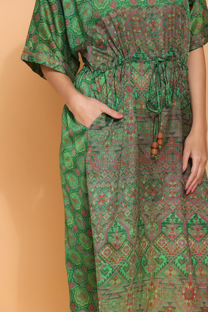 Recycled Silk Sari Kaftan 025