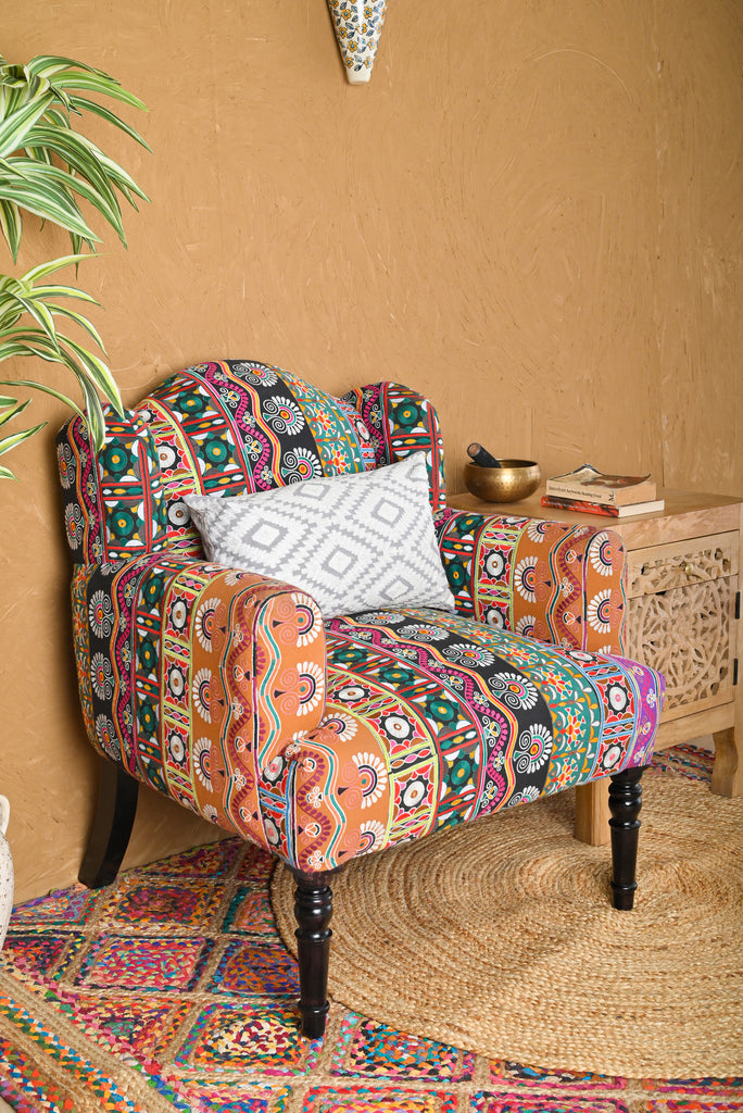 Multi patch Hand Embroidered Chair