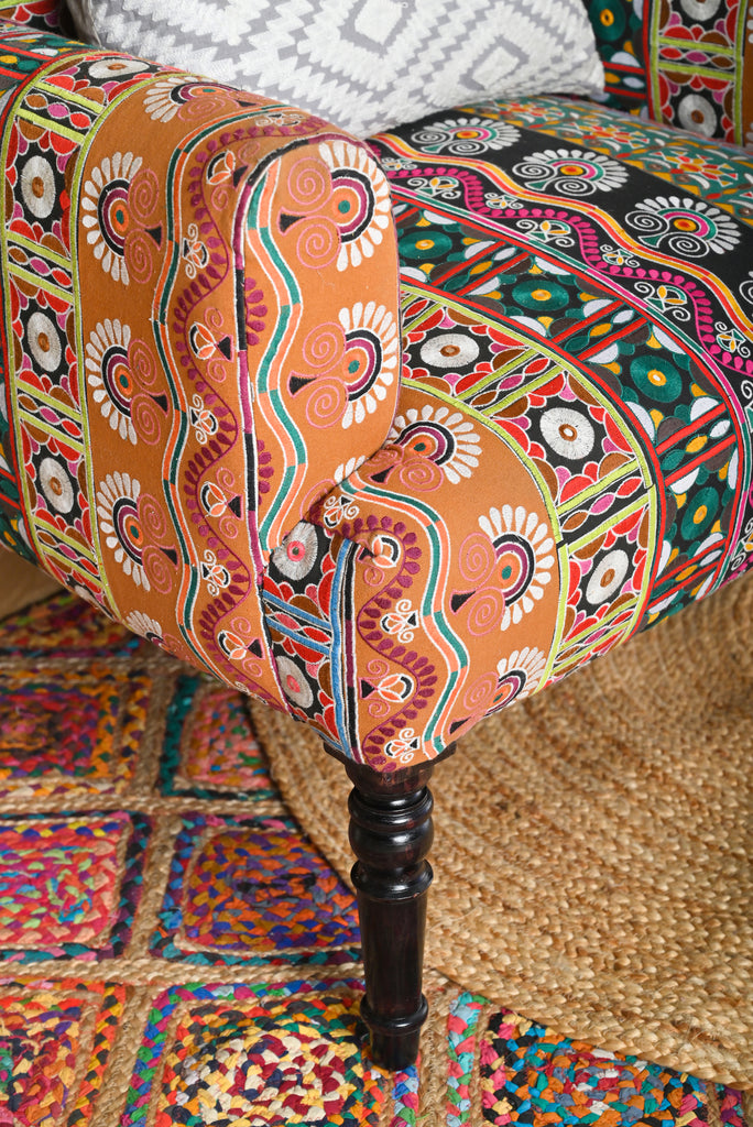 Multi patch Hand Embroidered Chair