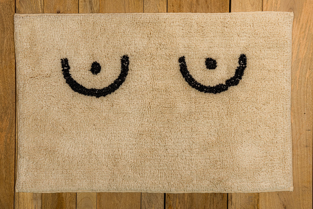 Cute Naked Boobs 100% Cotton Recycled Bath Mat