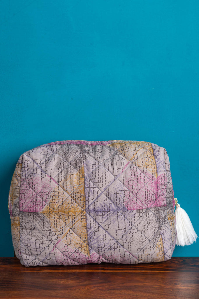 Lavender Recycled Saree Carry Clutch