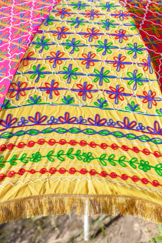 Colorful Hand Embroidered Cotton Garden Umbrella