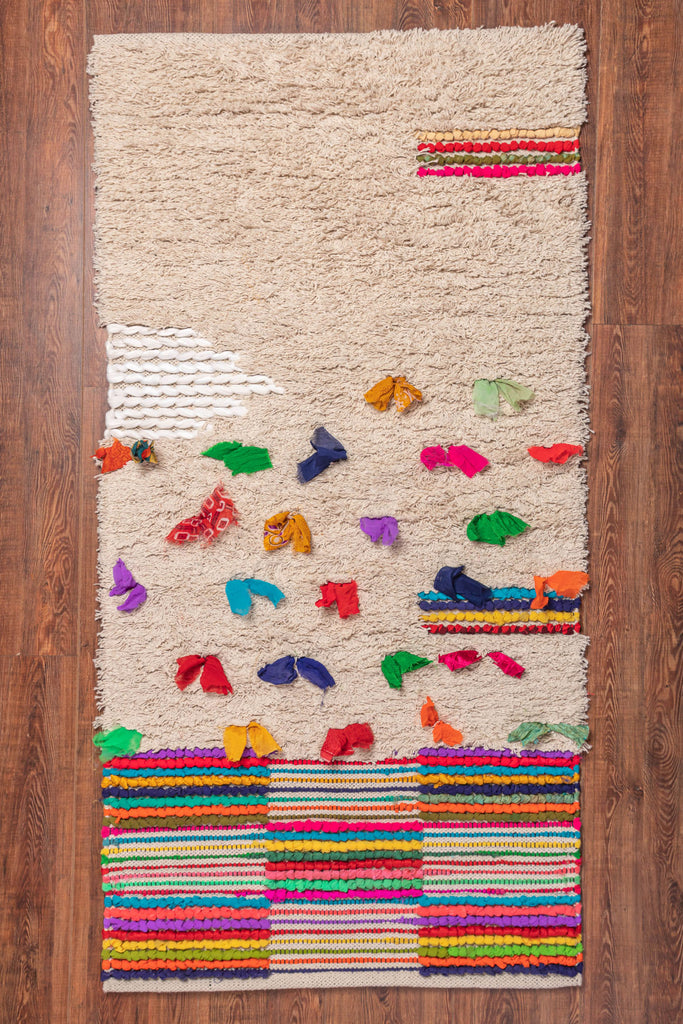 Shaggy Rag rug with Recycled Cotton