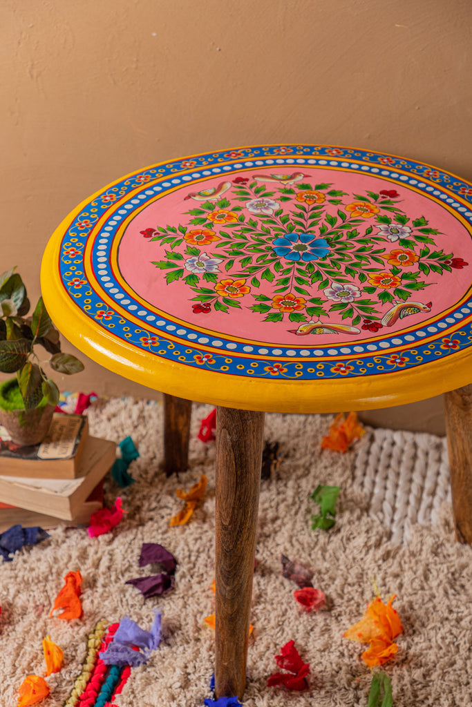 Hand Painted Paradise Design Table | Birch&Yarn