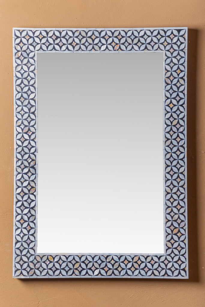 Black  Mother Of Pearl Wall Mirror