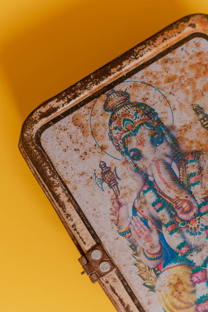 Ganesha Printed Vintage Iron Box