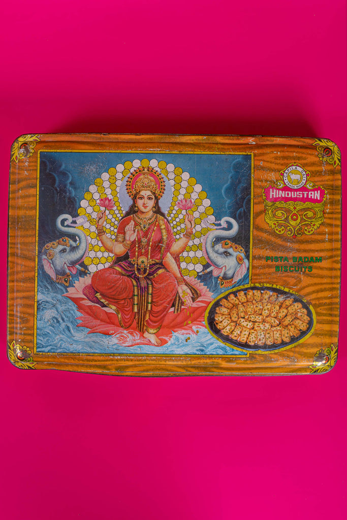Goddess Saraswati Devi Printed Vintage Iron Box
