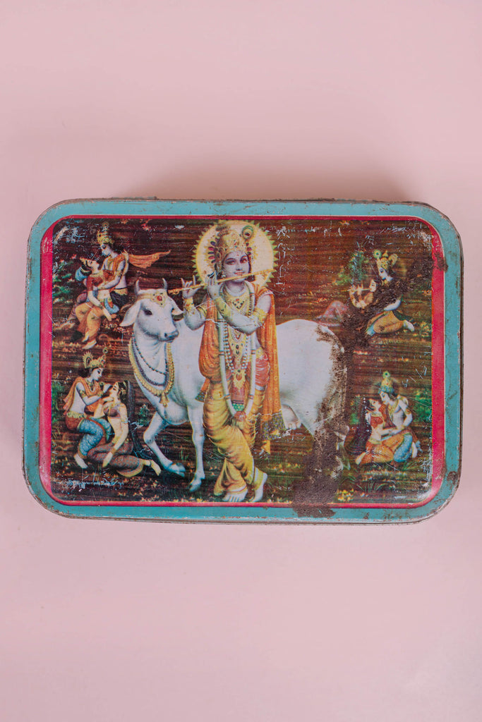 God Krishna Vintage Iron Box
