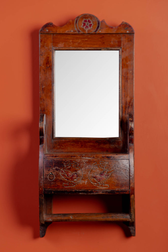 Brown Cabinet Vintage Mirror
