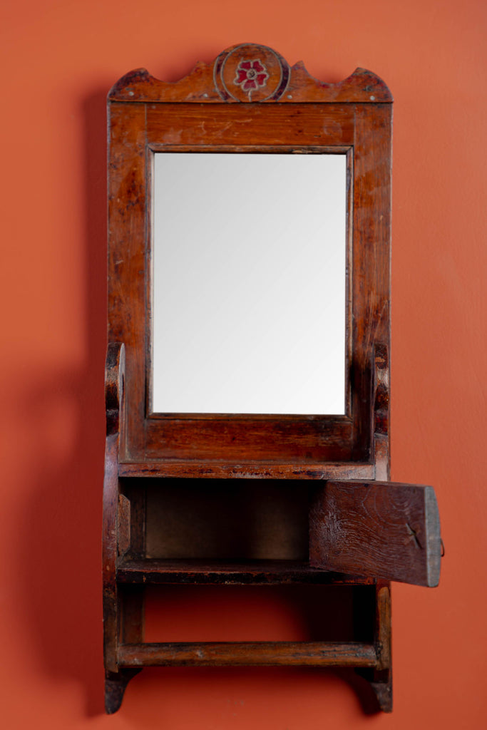 Brown Cabinet Vintage Mirror