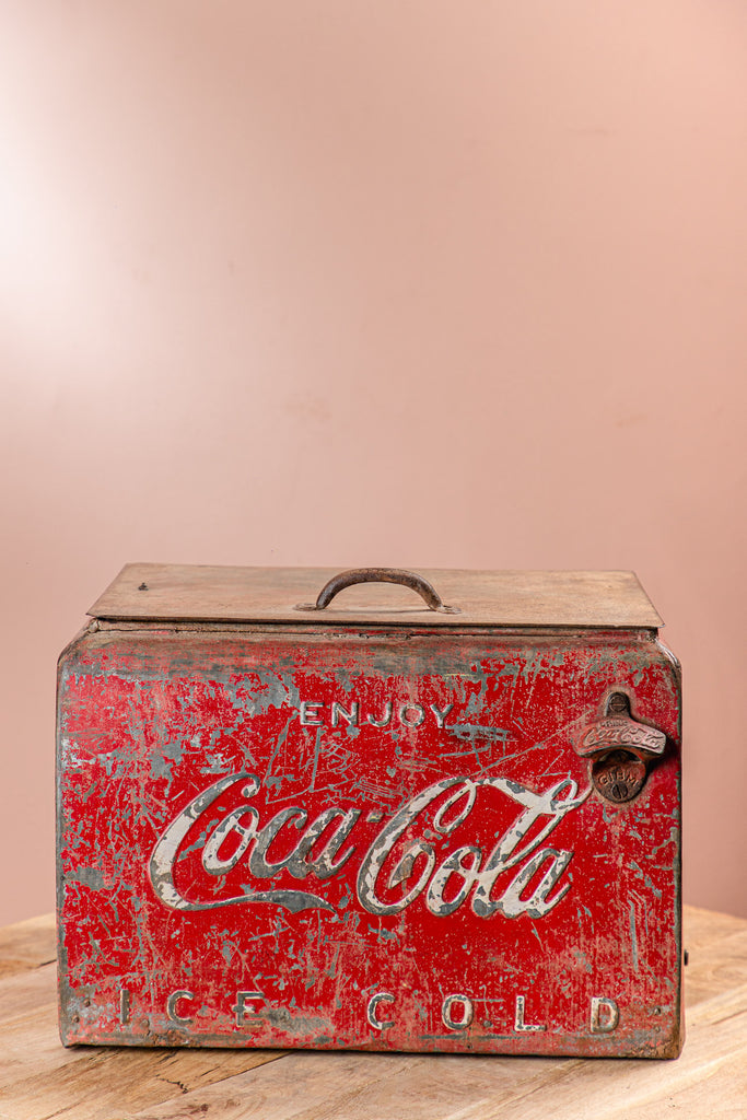 Big Red Antique Coca Cola Cool Box