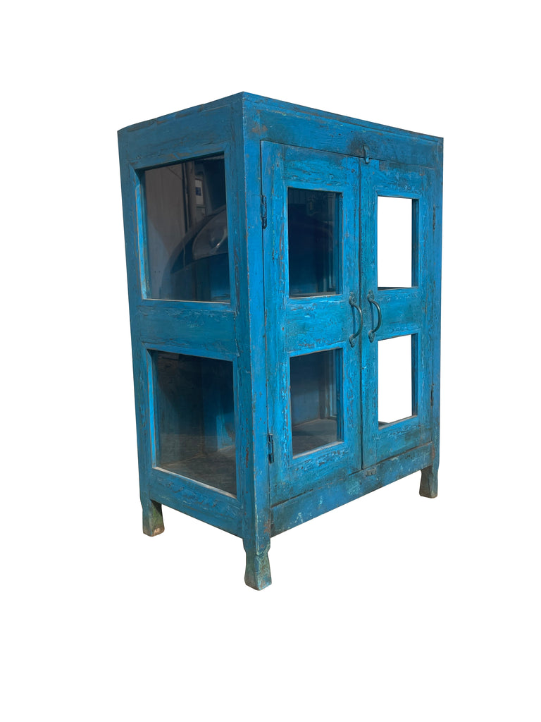 Vintage Blue Wooden Cabinet