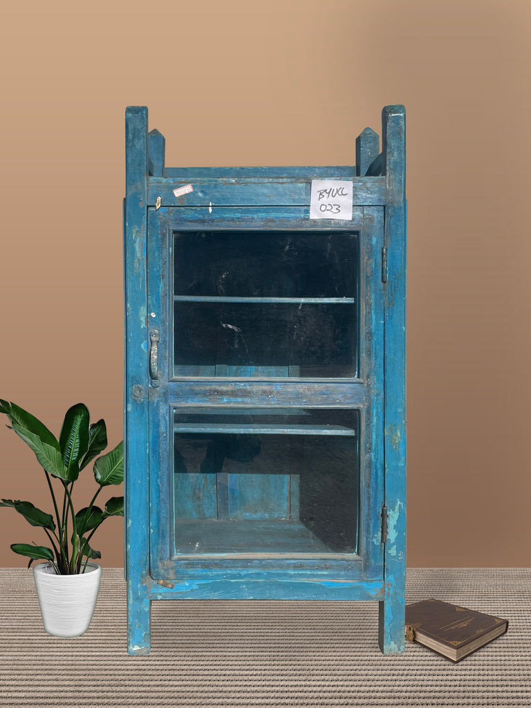 Vintage Classic Blue Wooden Storage Cupboard