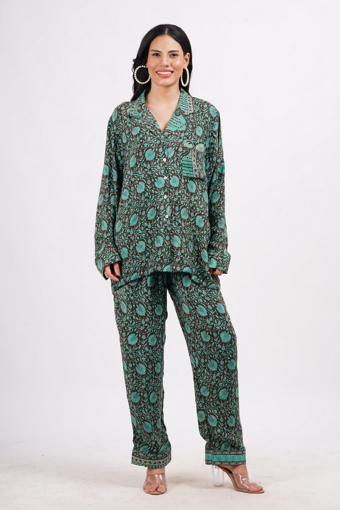 Recycled Silk Sari Pyjamas (Medium/Large) 266