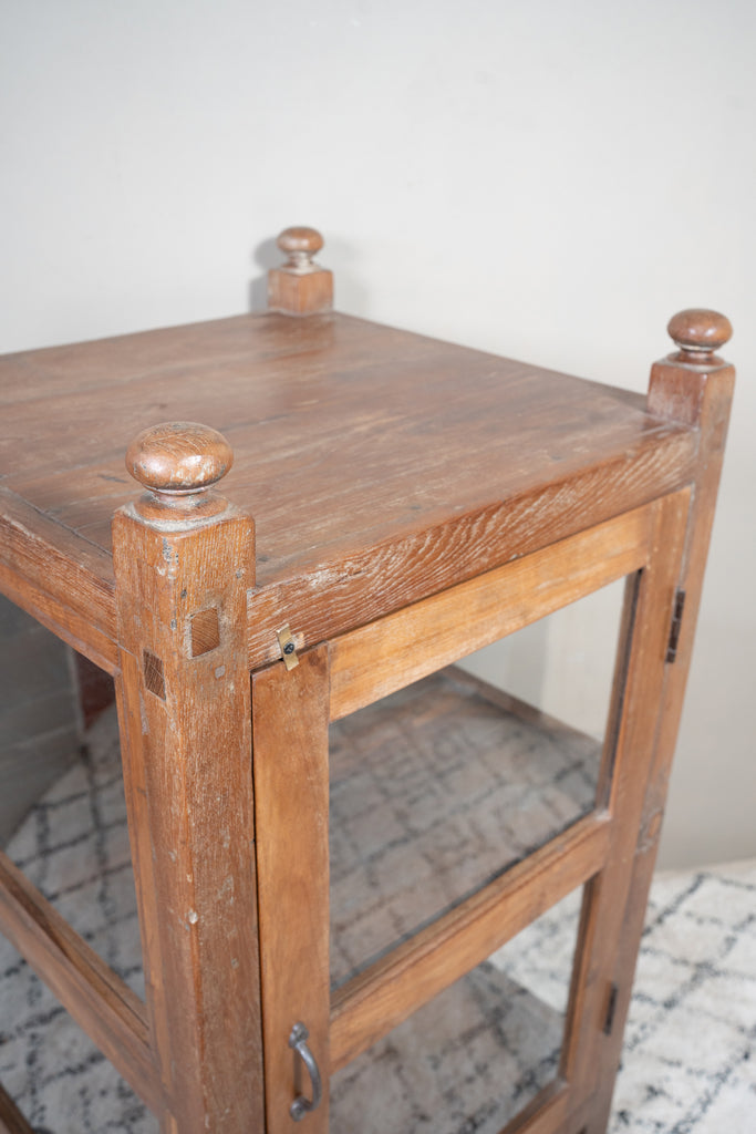 Brown Vintage Wooden Cabinet - W:76cm D:40cm H:108cm