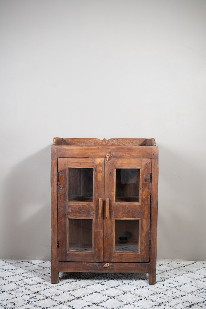 Brown Vintage Wooden Cabinet - W:76cm D:40cm H:108cm