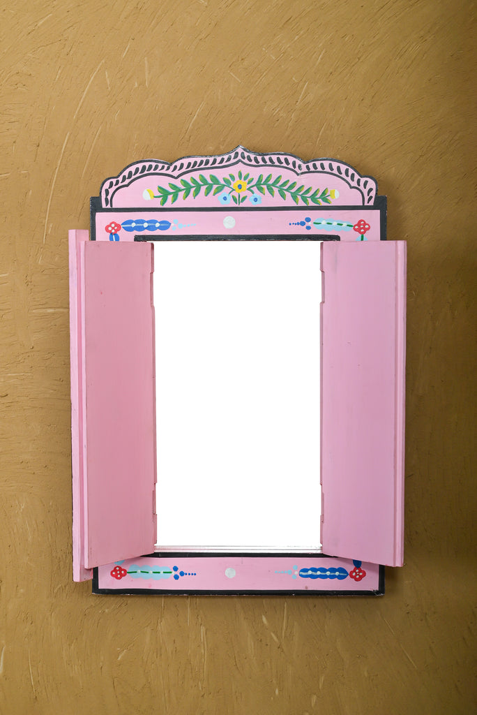 Pink Hand Painted Window Mirror