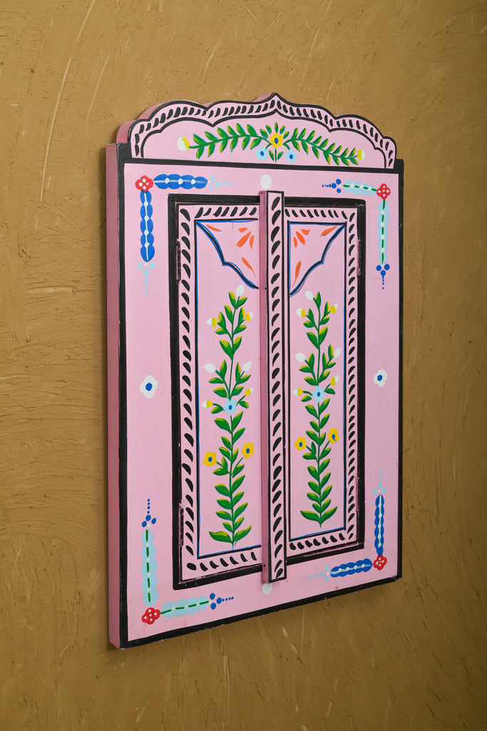 Pink Hand Painted Window Mirror