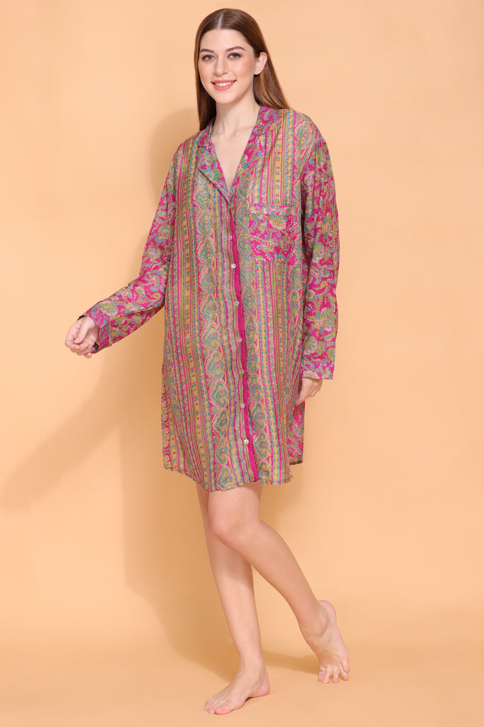 Recycled Silk Sari Nightshirt 035