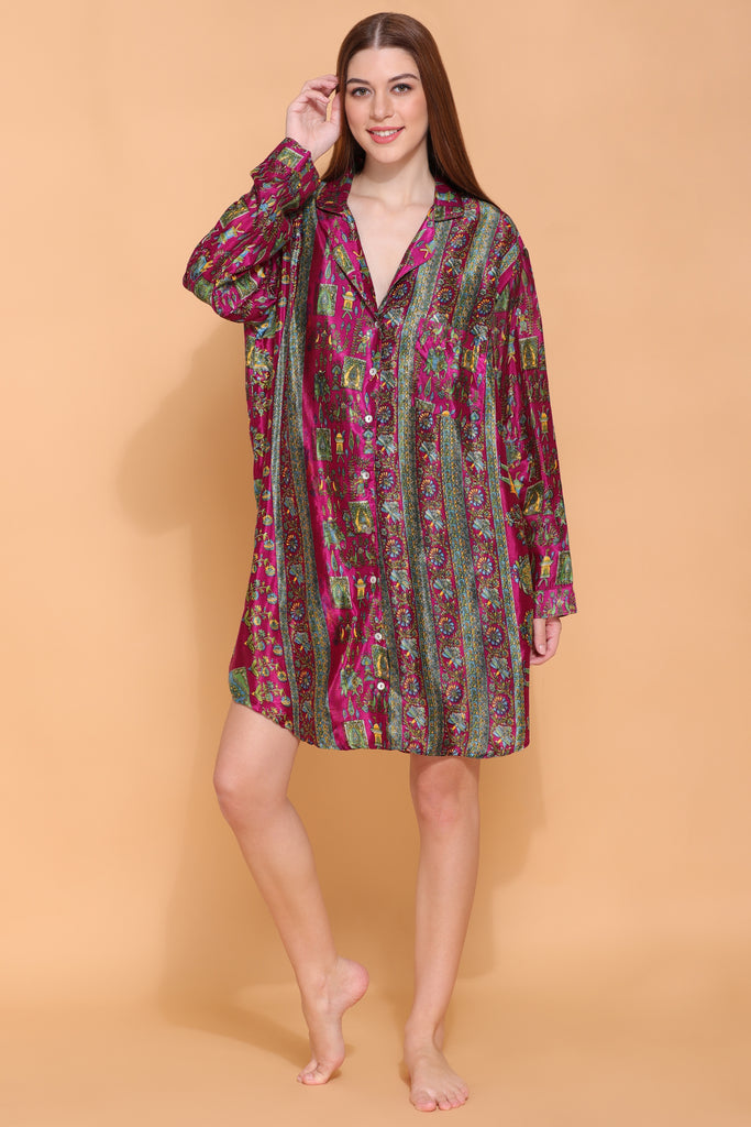 Recycled Silk Sari Nightshirt 029