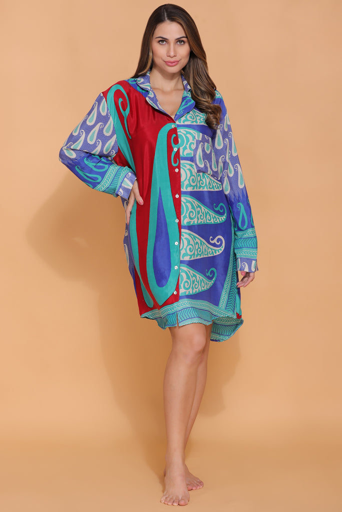 Recycled Silk Sari Nightshirt 037