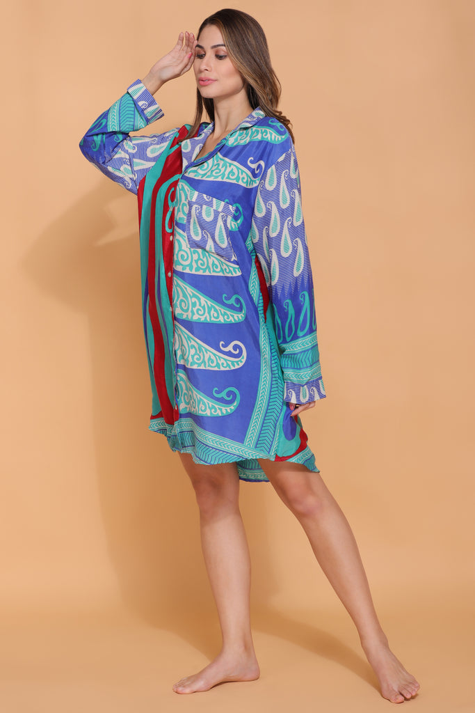 Recycled Silk Sari Nightshirt 037