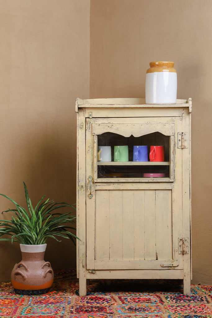 Vintage Off White Wooden Storage