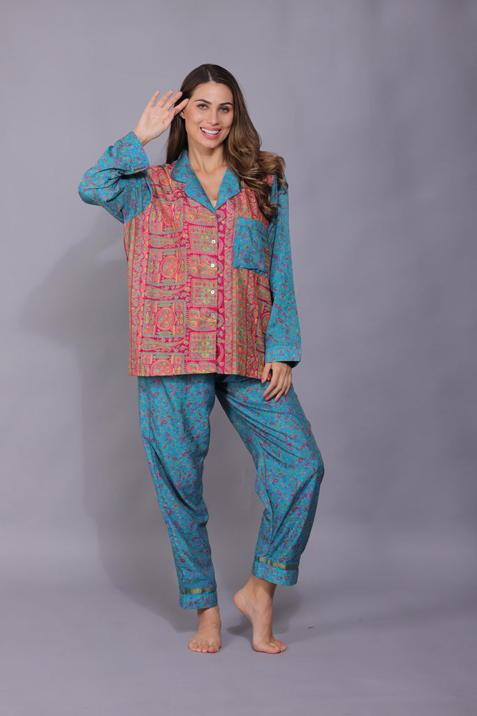 Recycled Silk Sari Pyjamas 038