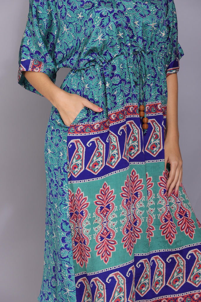 Recycled Silk Sari Kaftan 035
