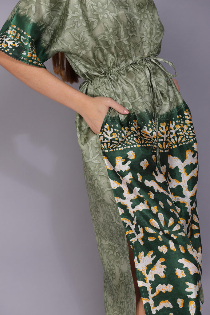 Recycled Silk Sari Kaftan 039