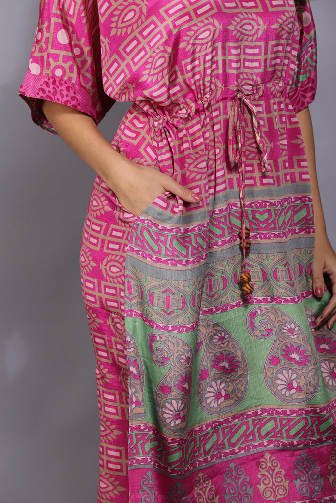 Recycled Silk Sari Kaftan 050