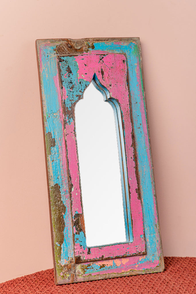 Vintage Arched Wooden Mirror -203