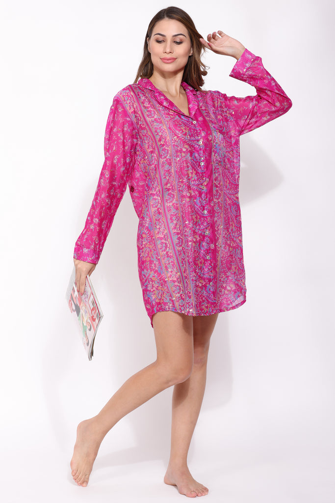 Recycled Silk Sari Nightshirt 025