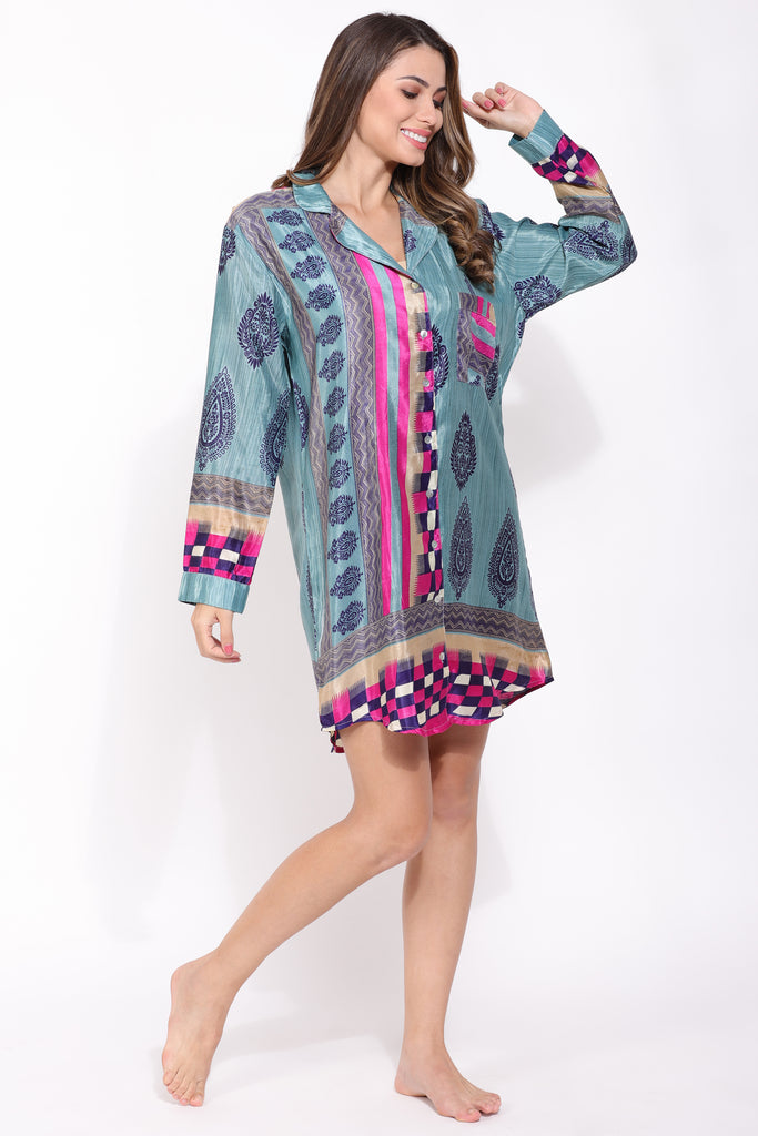 Recycled Silk Sari Nightshirt 022