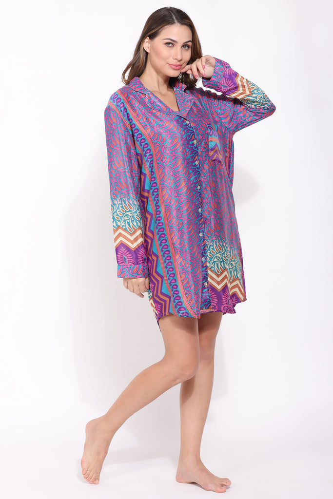 Recycled Silk Sari Nightshirt 021