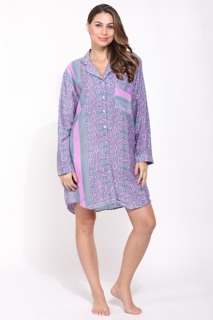 Recycled Silk Sari Nightshirt 020