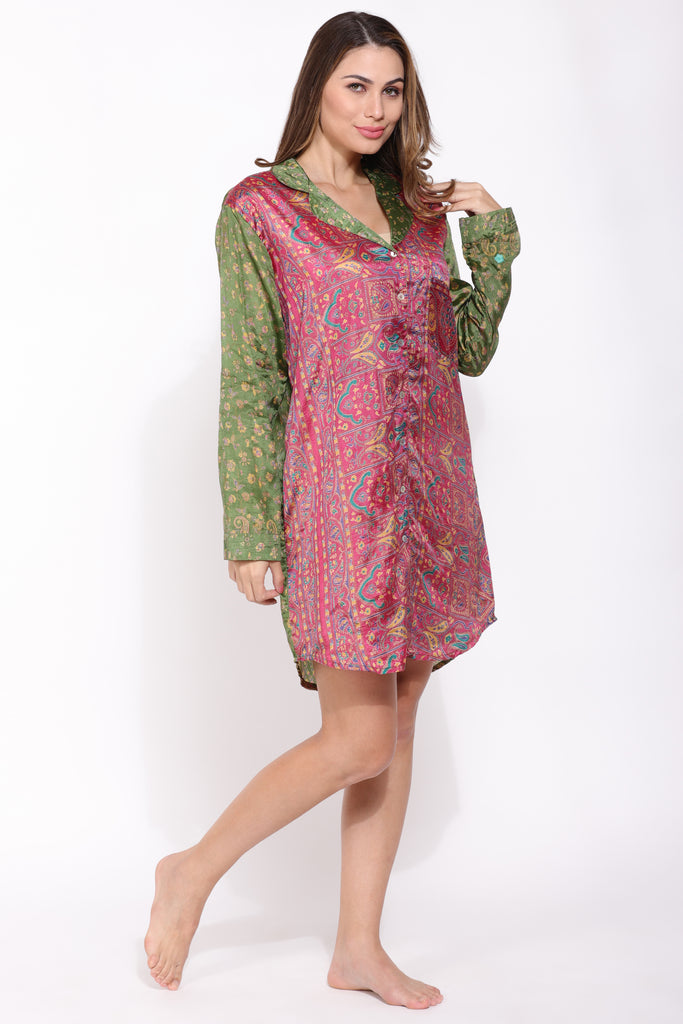 Recycled Silk Sari Nightshirt 017