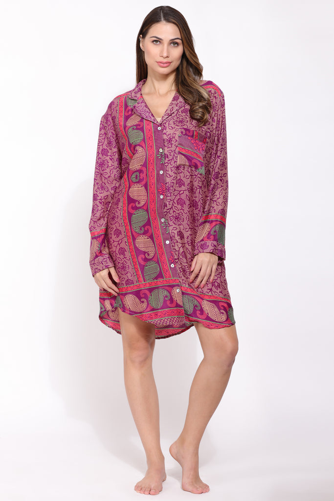 Recycled Silk Sari Nightshirt 012