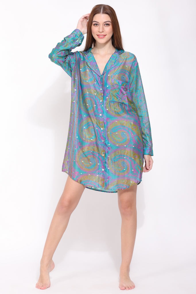 Recycled Silk Sari Nightshirt 013