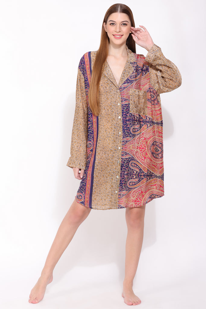 Recycled Silk Sari Nightshirt 048