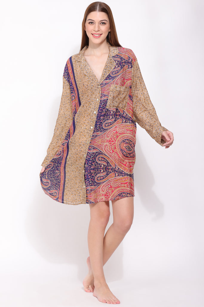 Recycled Silk Sari Nightshirt 048