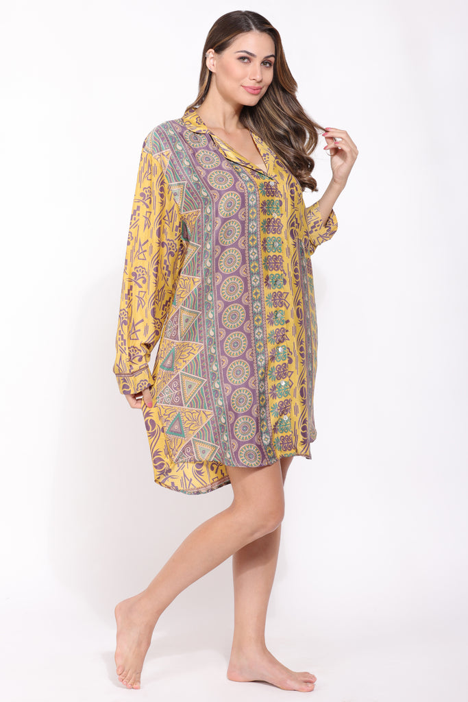 Recycled Silk Sari Nightshirt 040