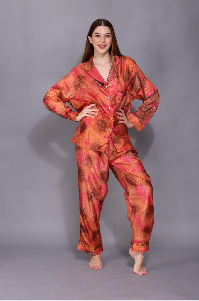 Recycled Silk Sari Pyjamas 040