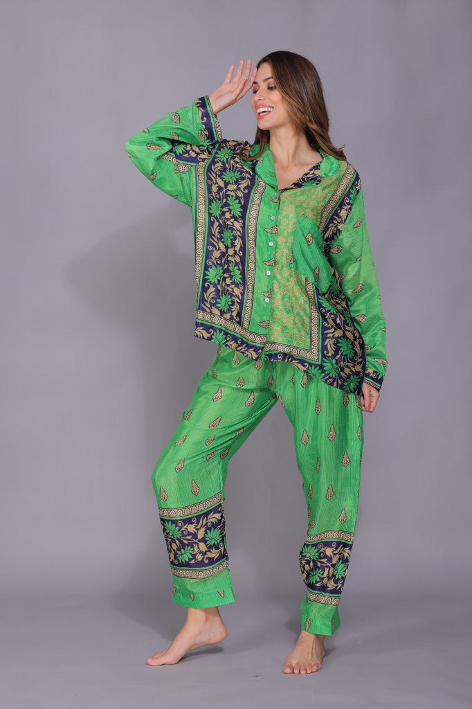 Recycled Silk Sari Pyjamas 028