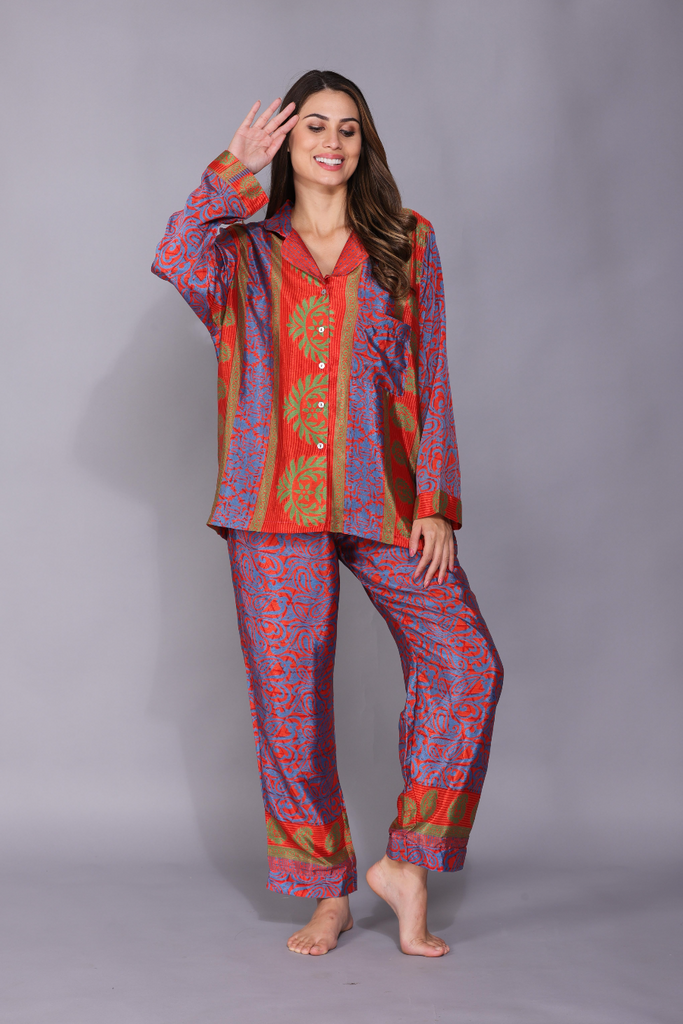 Recycled Silk Sari Pyjamas 029