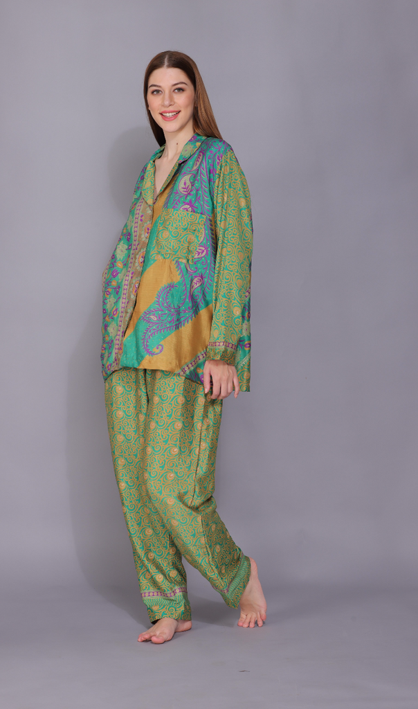 Recycled Silk Sari Pyjamas 030