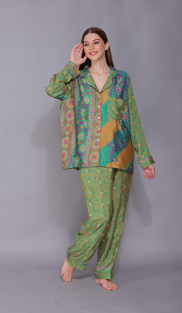 Recycled Silk Sari Pyjamas 030