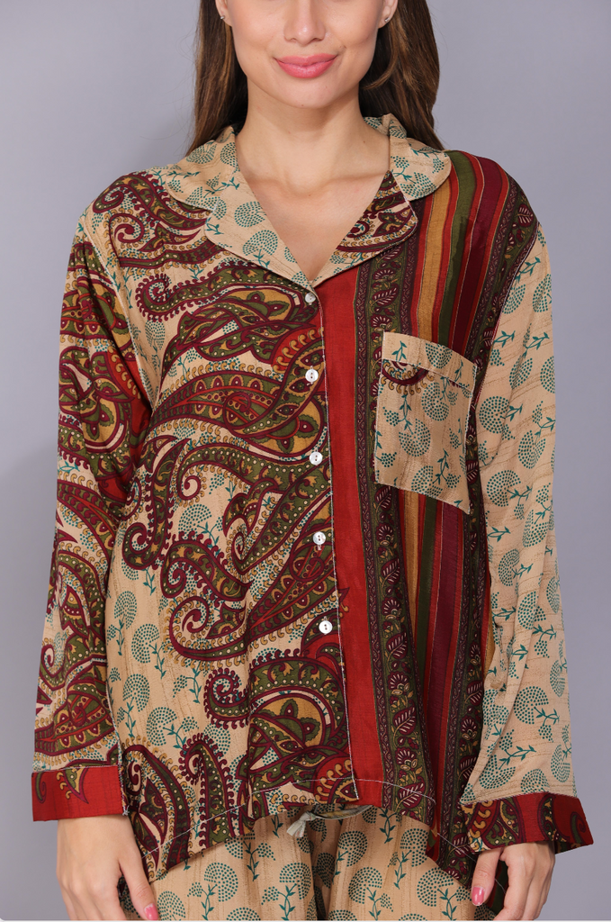 Recycled Silk Sari Pyjamas 036