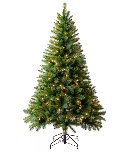 6ft. Pre-Lit Windham Spruce Artificial Christmas Tree, Warm White LED Lights