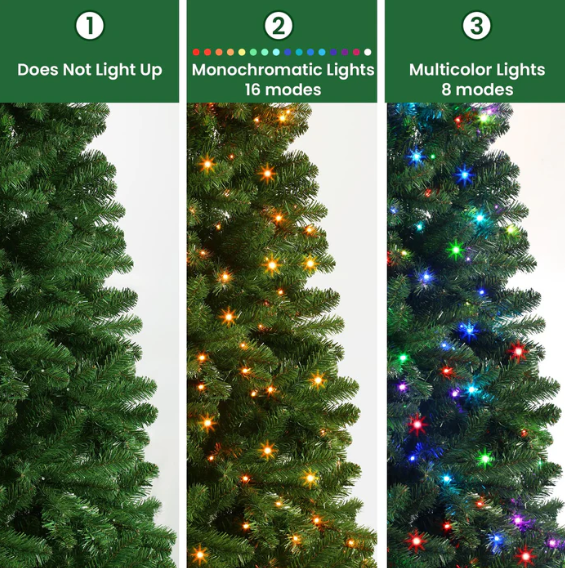 Classic Blue Spruce Artificial Christmas Tree with RGB Lights | 90+ Light Effects | 6 Sizes Available | Remote Control